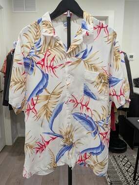 Vintage Big Sur California Rayon Tropical Hawaiian Shirt Men's Large